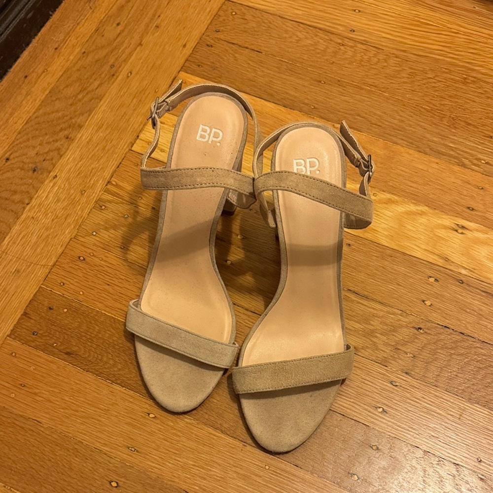 BP Women's Beige Heeled Sandals